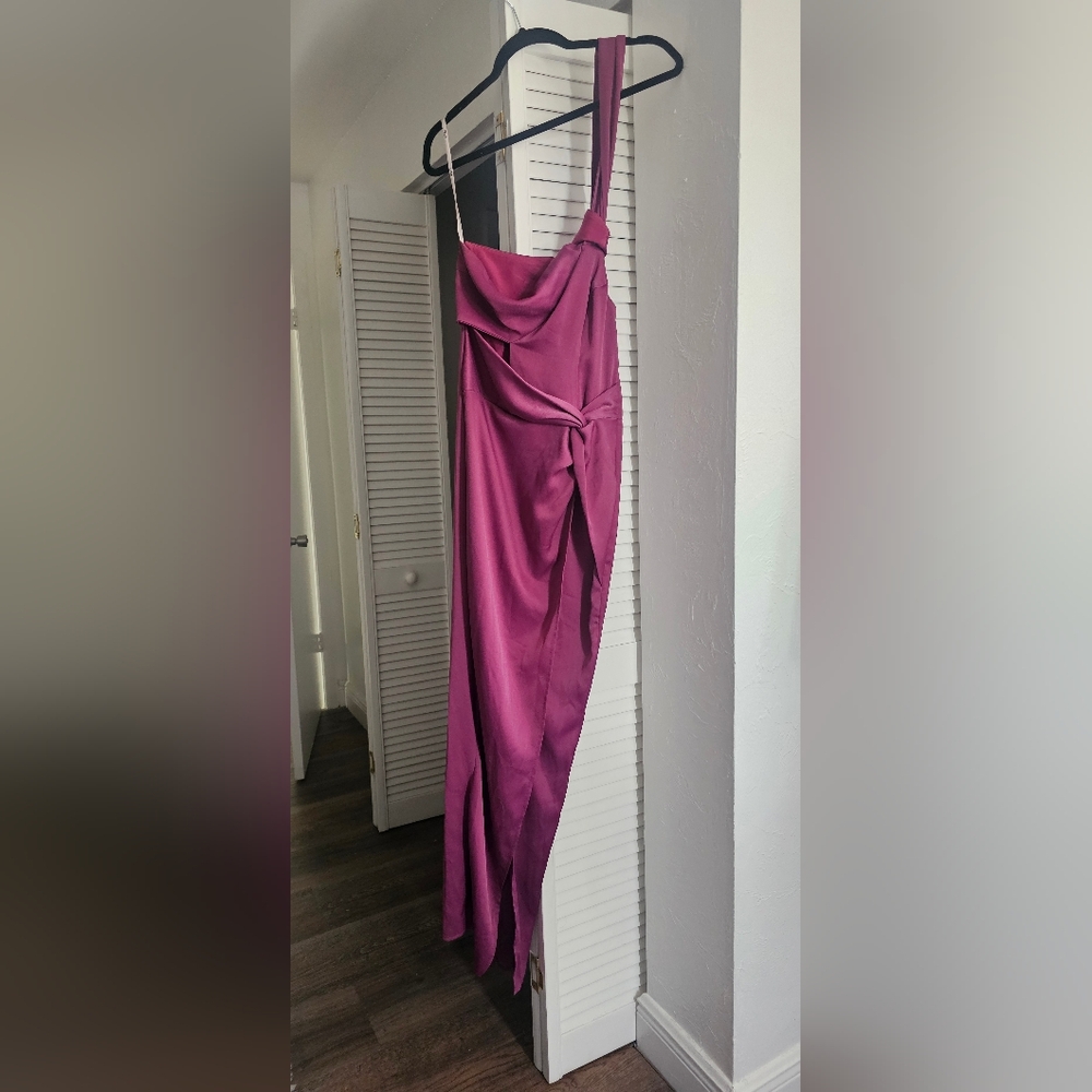 ASOS Asymmetrical Dress in Magenta